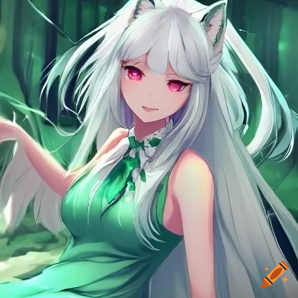 Two anime girls with fox ears and tails in a medieval fantasy desert on ...