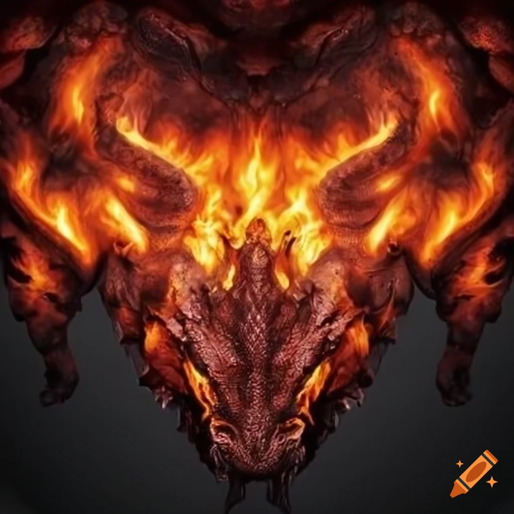 Image of flaming dragon scales on Craiyon