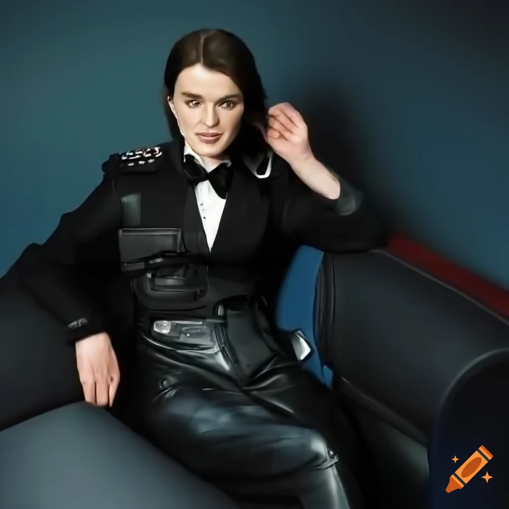 high angle view of a policewoman in a police car