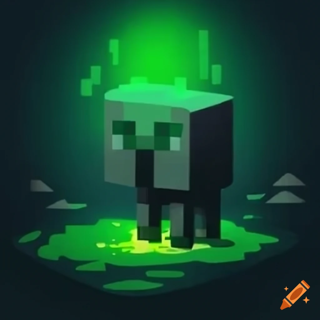Minecraft Logo in Green - Character Art Wallpaper