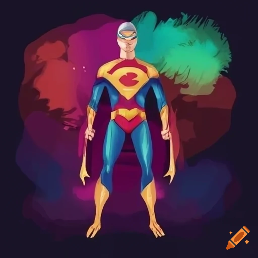 Image of a muscular superhero with silver hair and grey skin