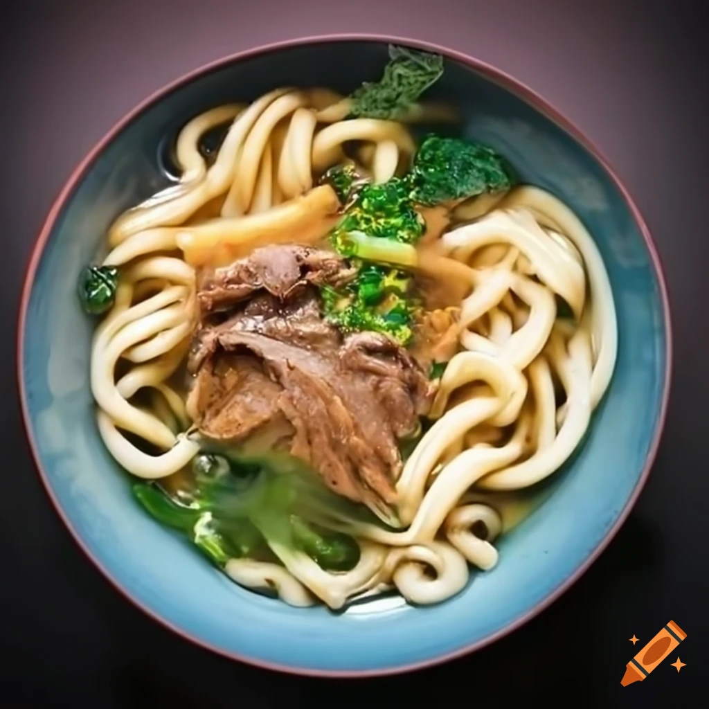 delicious udon noodles with corpus callosum topping