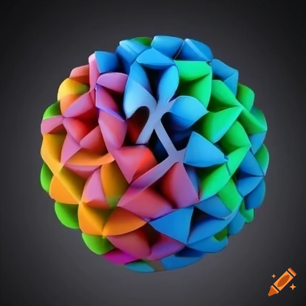 Rubik's cube arranged in fibonacci pattern on Craiyon