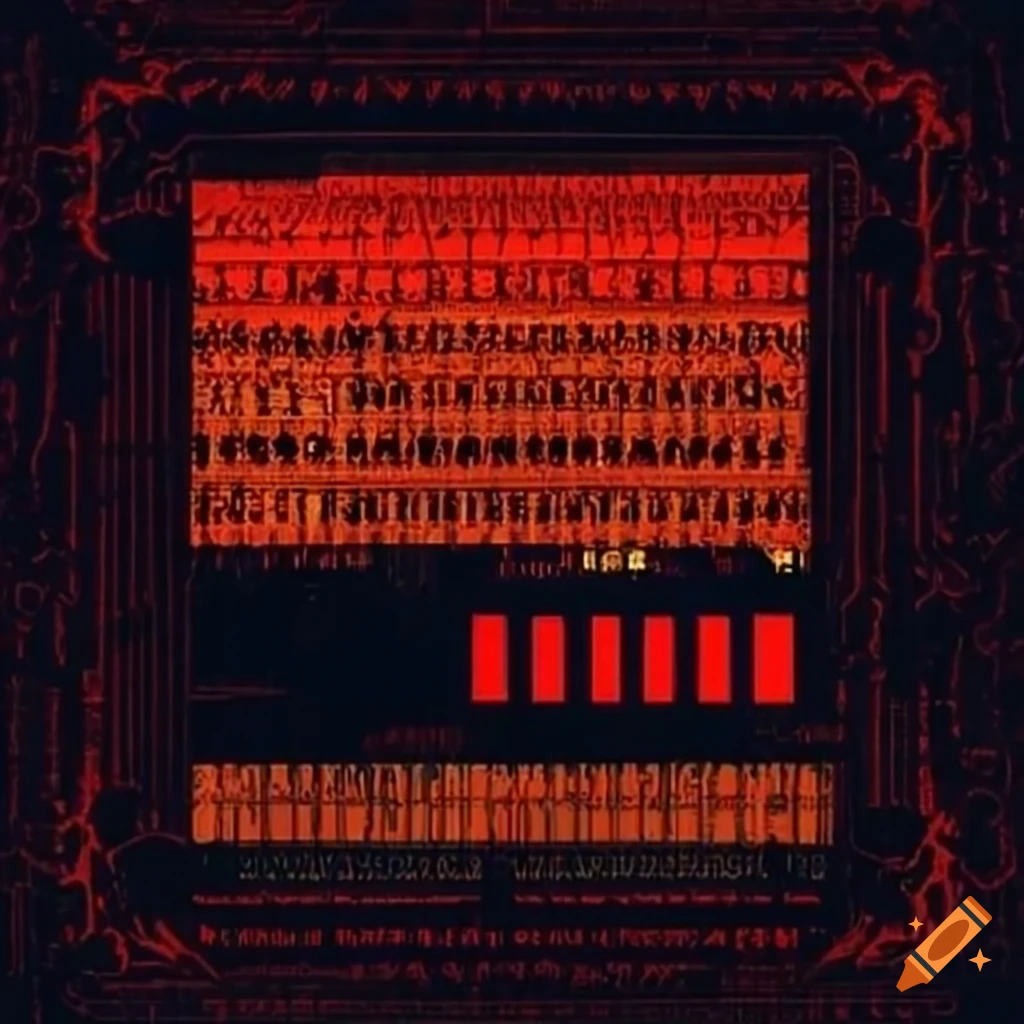 vintage browned paper with Russian code propaganda