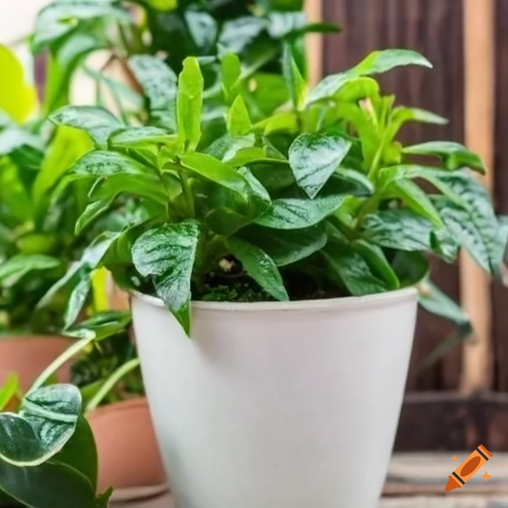mini jungle plant in a pot