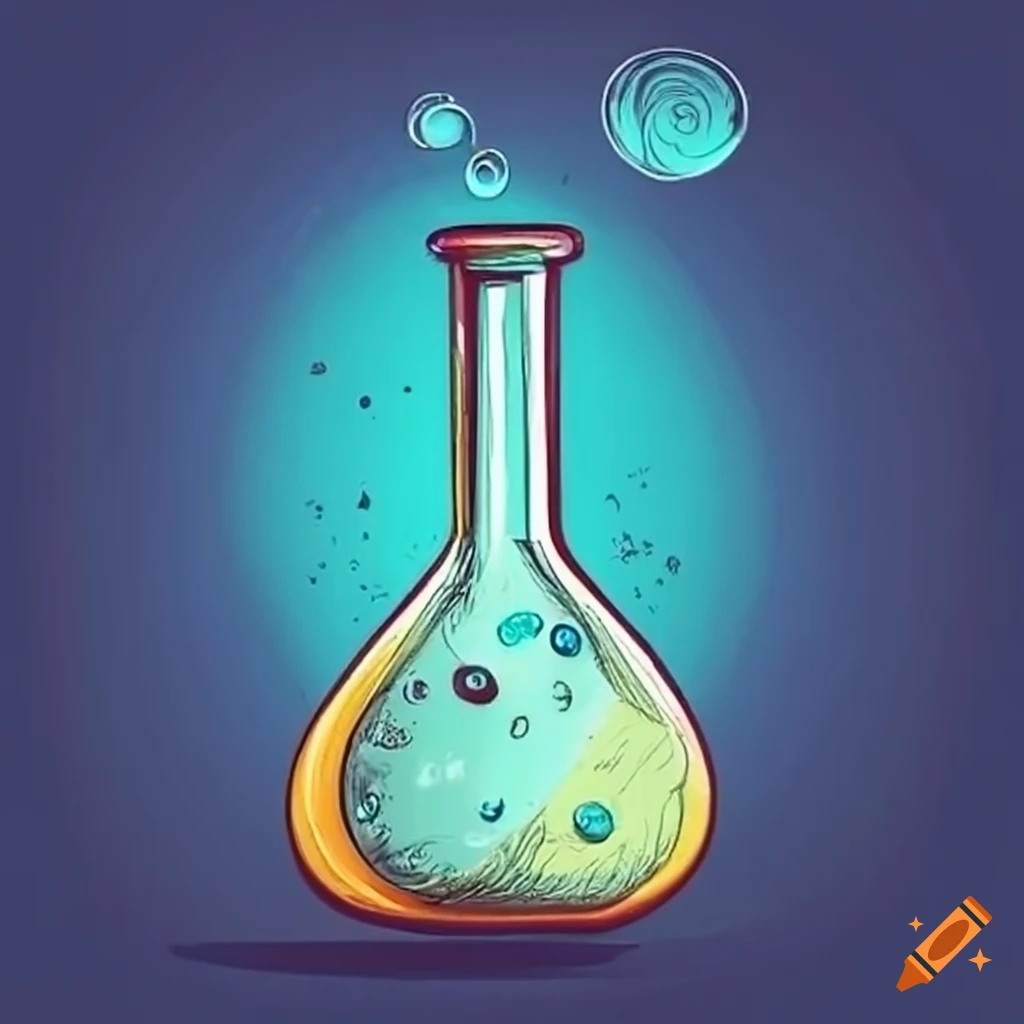 Illustration of a chemistry experiment on Craiyon