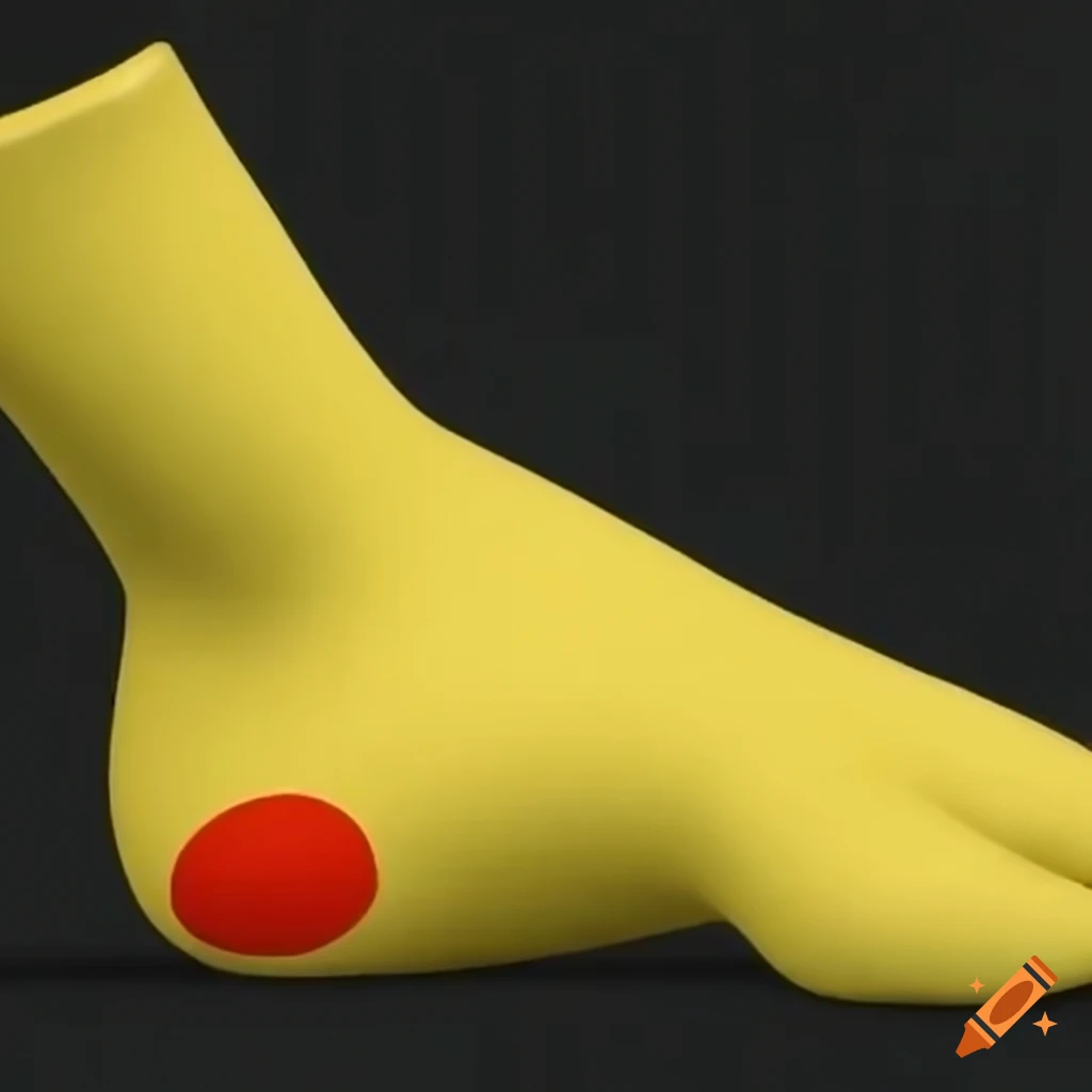 Close-up of pikachu's yellow feet on Craiyon