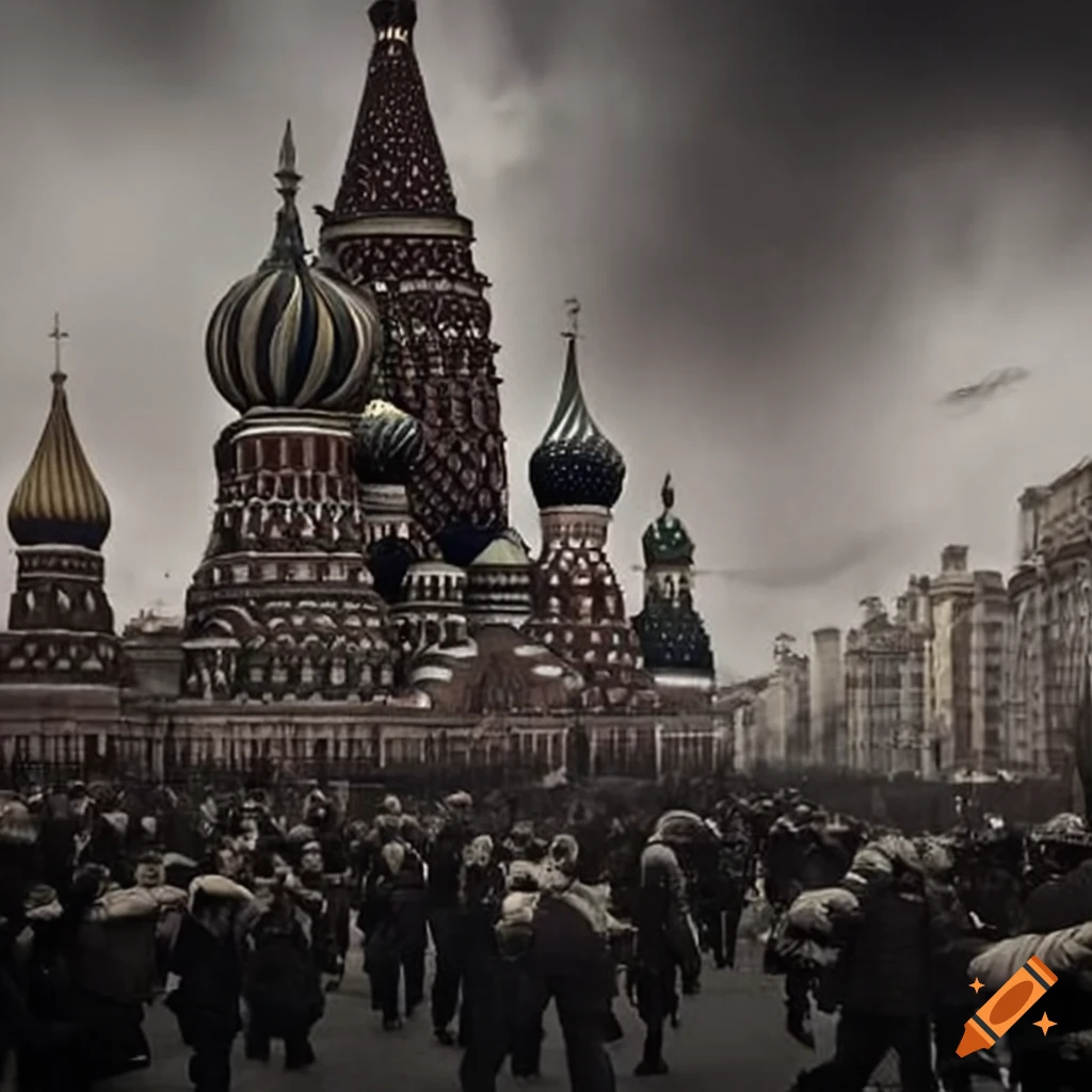 devastated Moscow during a revolution