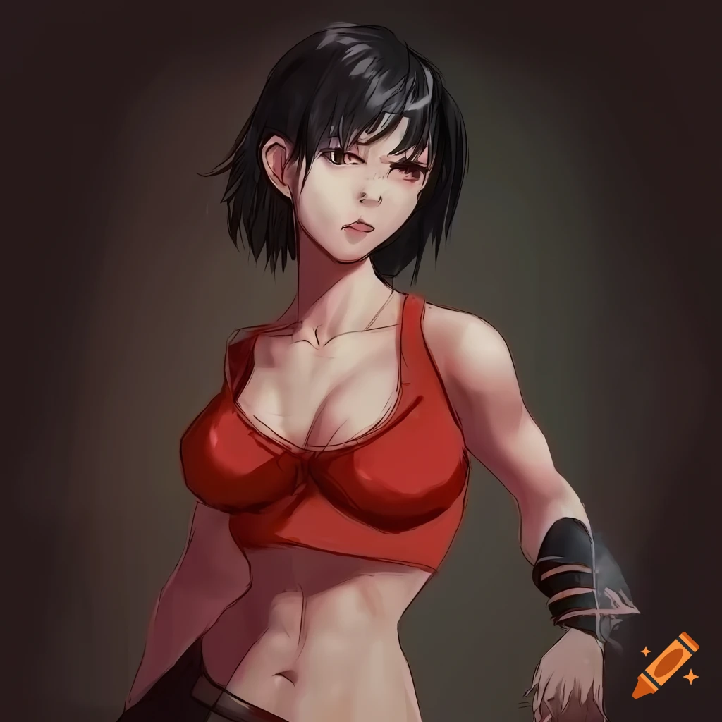 anime-styled-artwork-of-a-athletic-female-with-short-black-hair-and