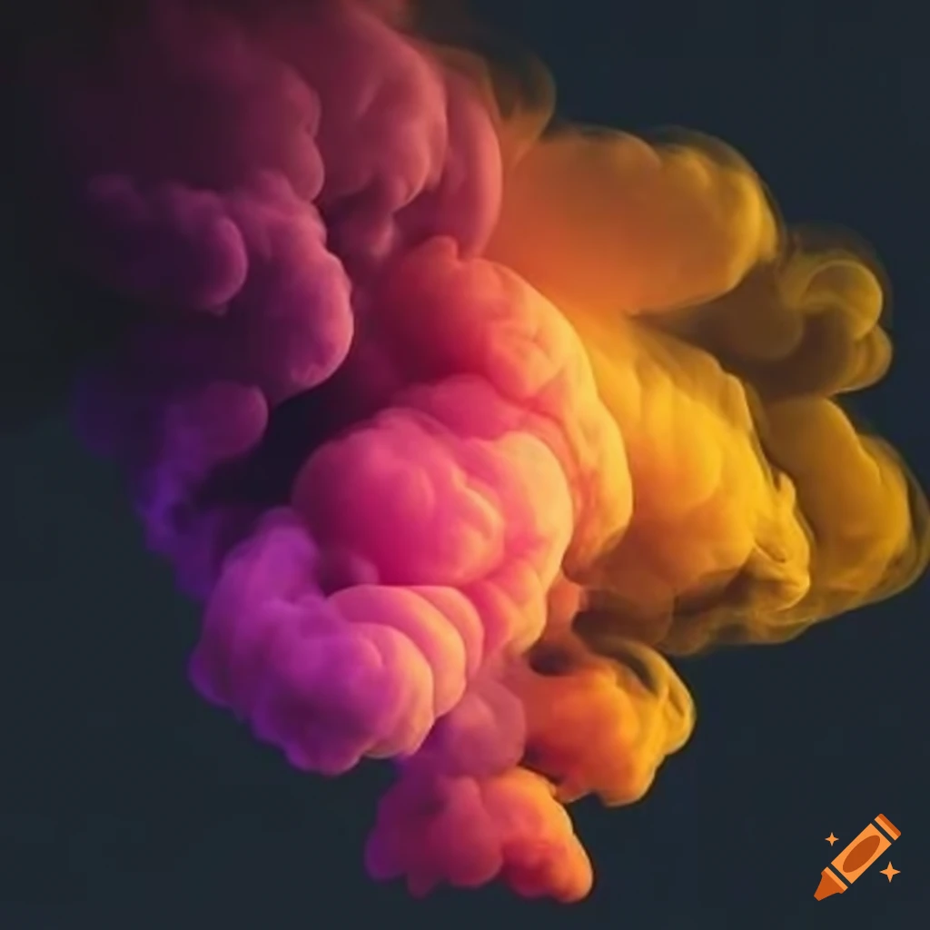 colorful smoke cloud art