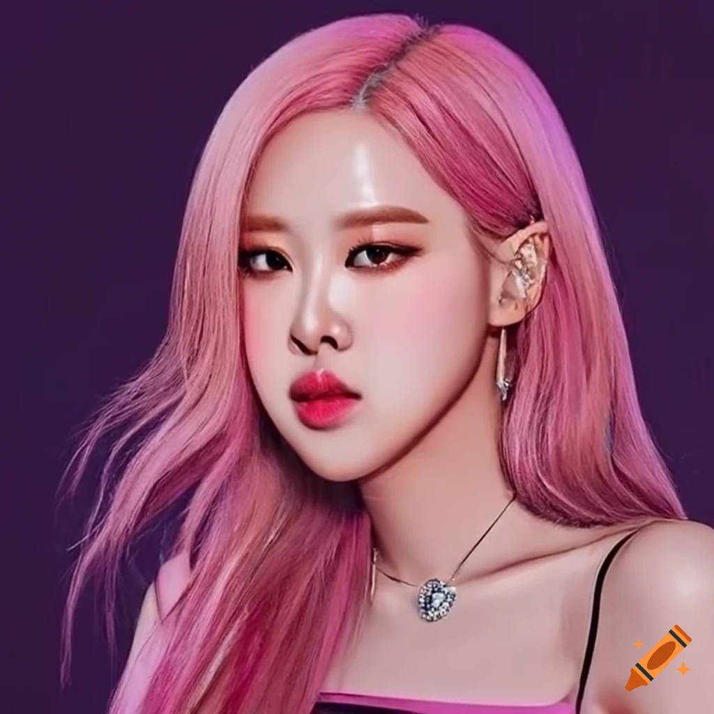 Rose from blackpink with pink hair on Craiyon