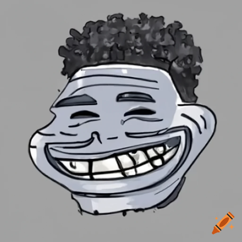 cartoon of Giannis Antetokounmpo in a trollface meme