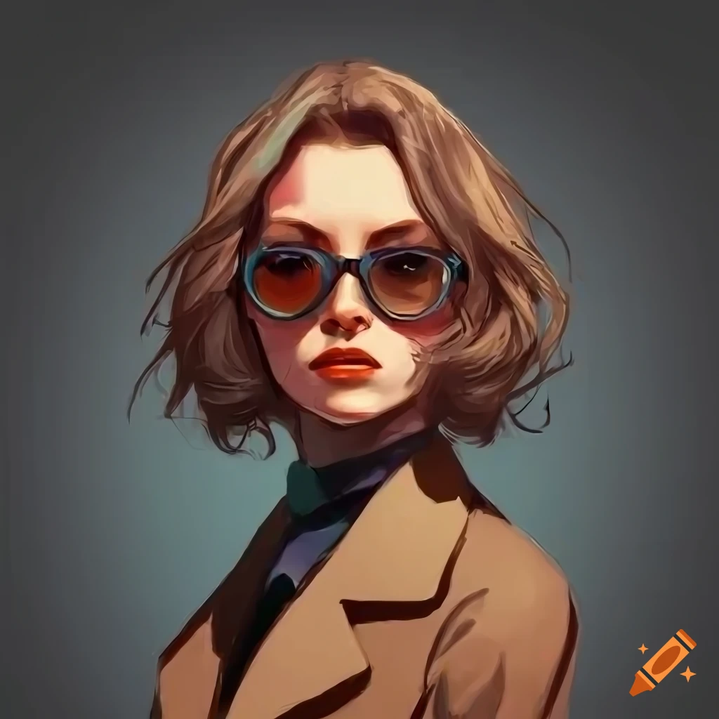 Portrait Of A Stylish Young Female Detective From The 1970s On Craiyon