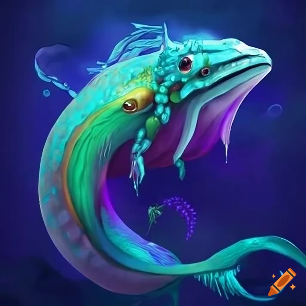 Artwork of an elegant aquatic creature on Craiyon