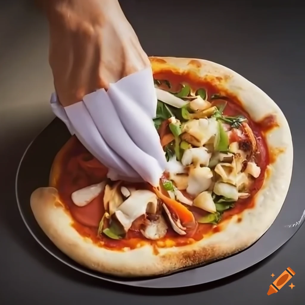 Japanese chef cooking a pizza