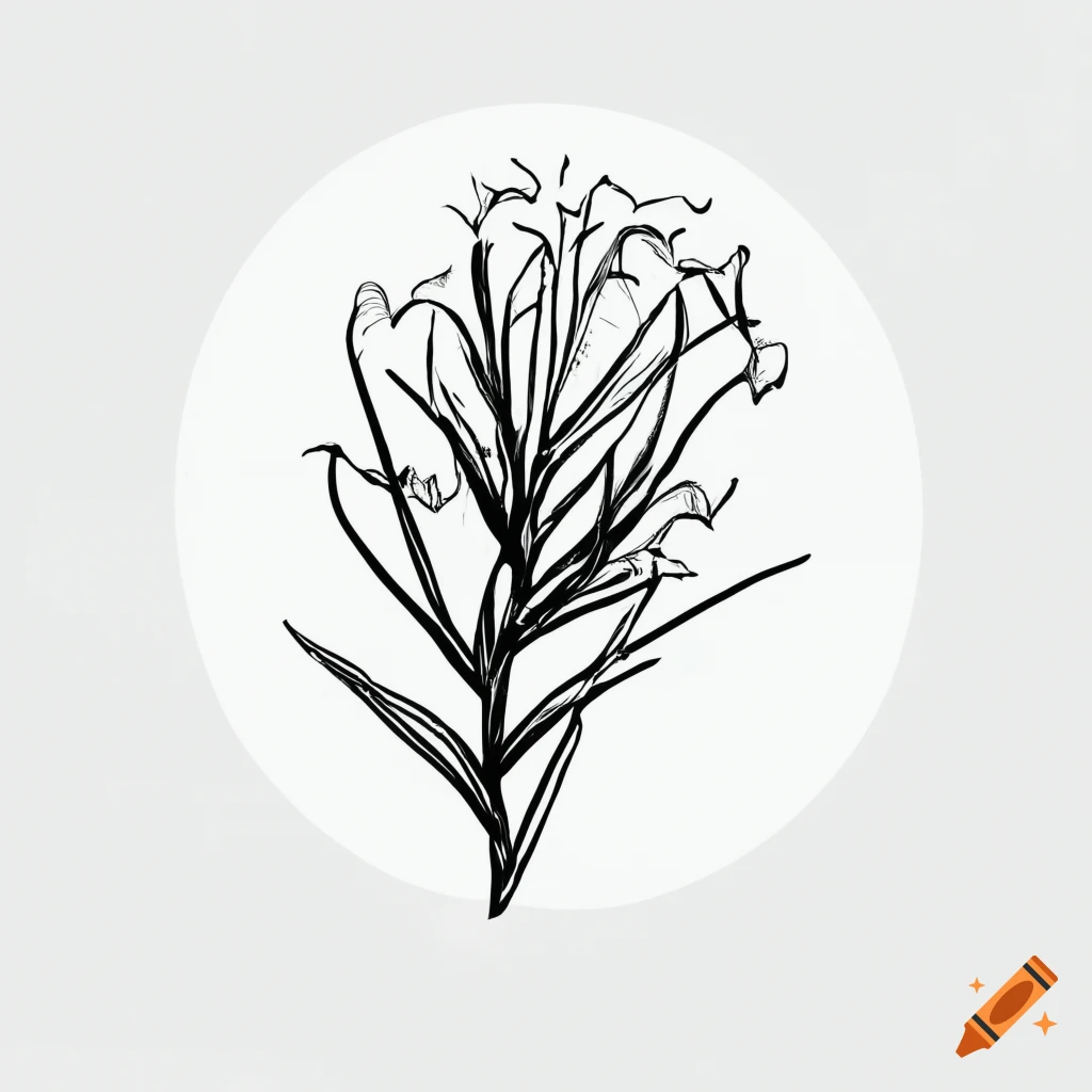 hand drawn illustration of a nerium oleander