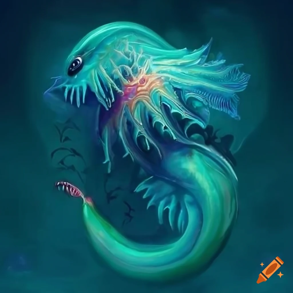 Elegant and refined mythical aquatic creature