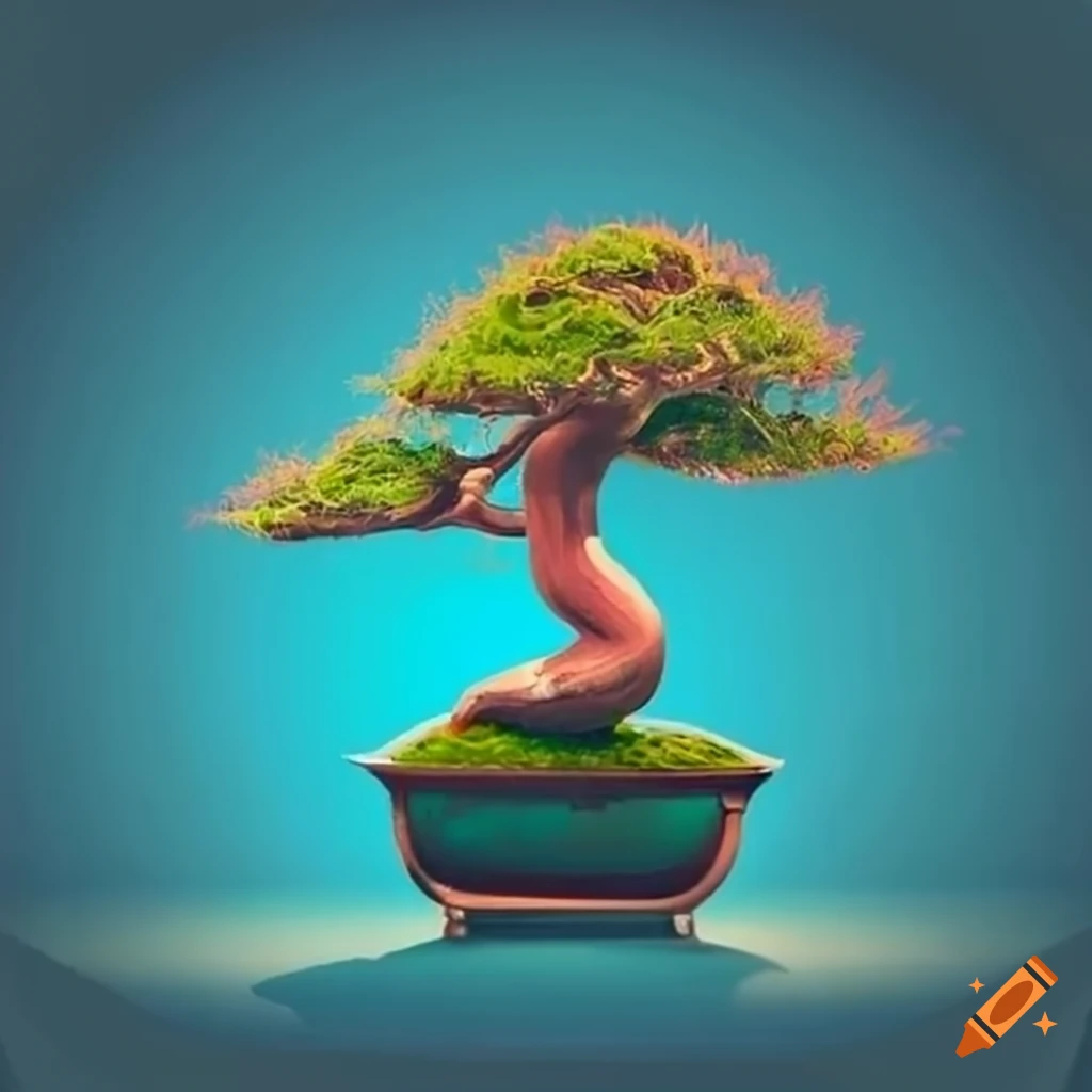 Peaceful software engineer near a bonsai tree on Craiyon