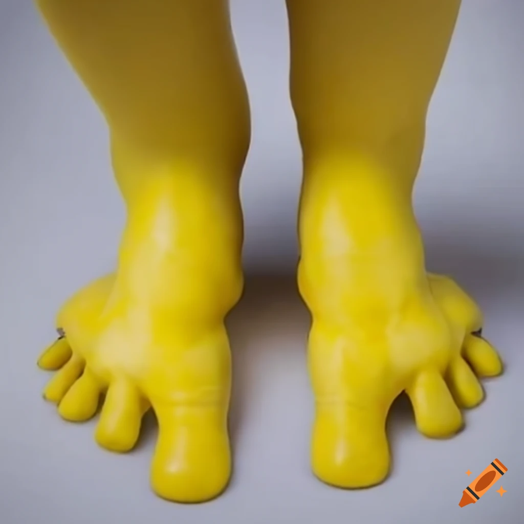 Closeup view of Pikachu's yellow feet on Craiyon