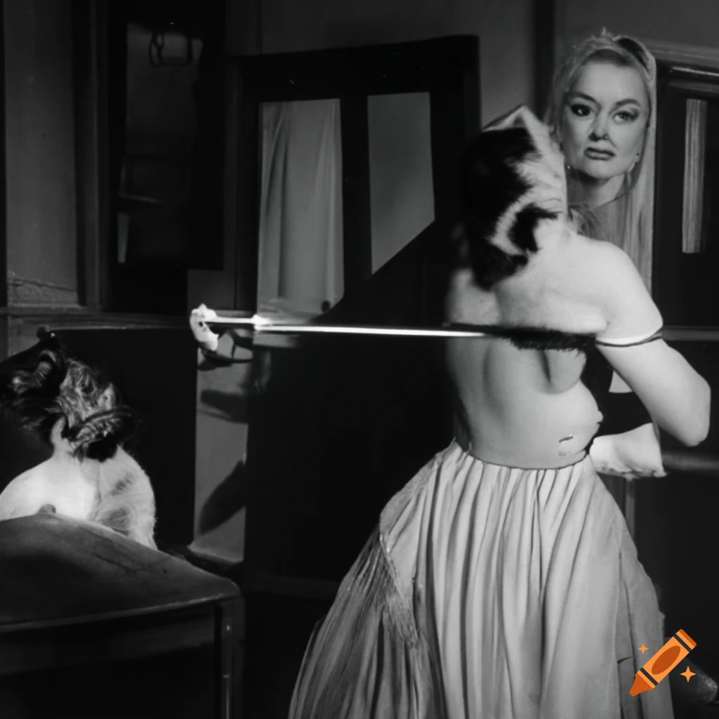 Joan crawford yelling at a cat with wire coat hangers on Craiyon