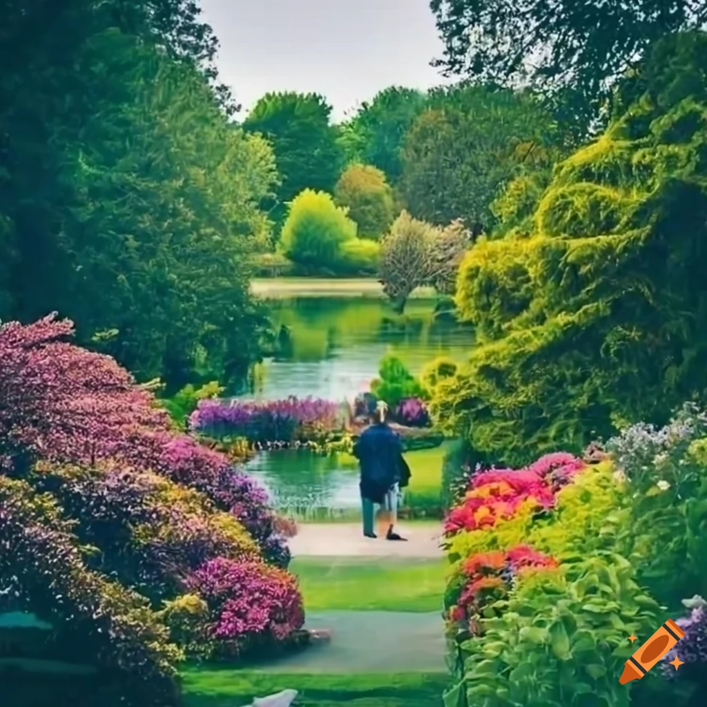 vibrant garden filled with blooming flowers and plants