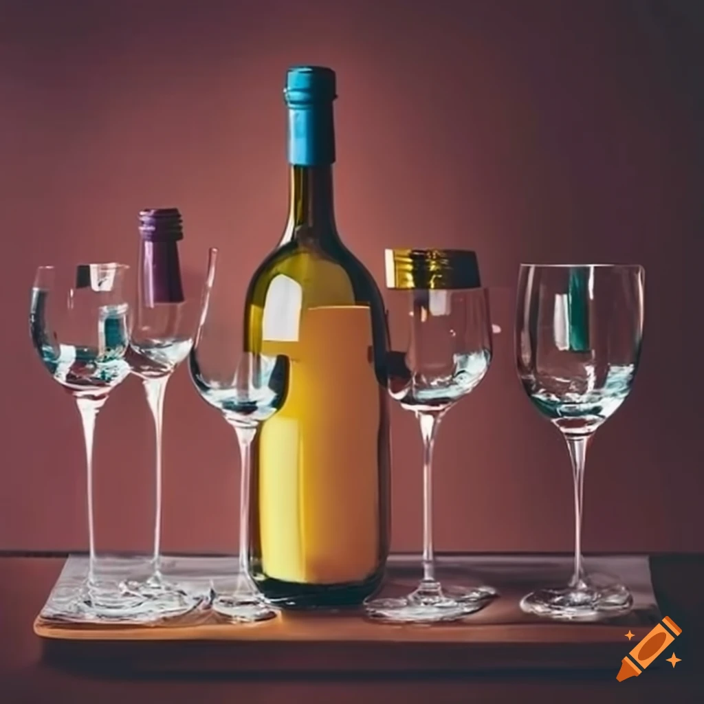 elegantly set wine bottles and glasses on a table