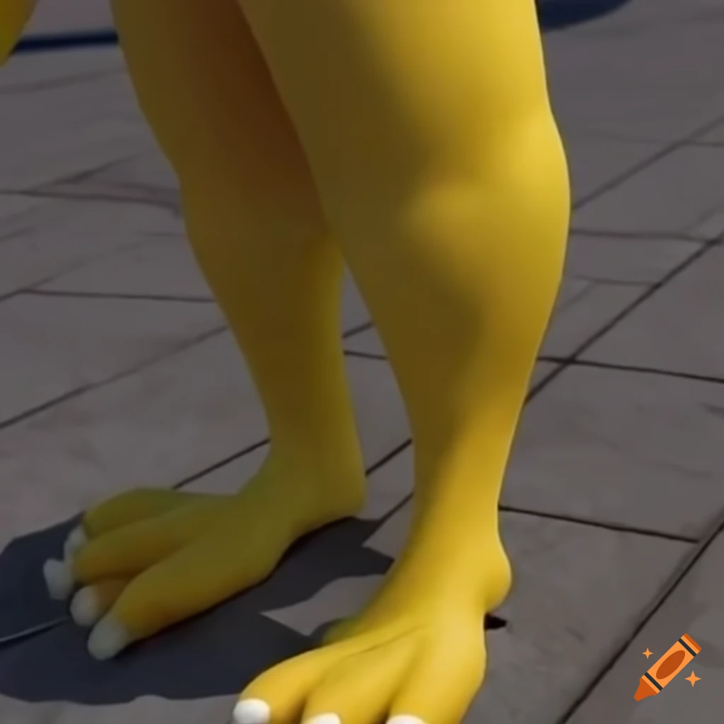 Close-up of pikachu's yellow feet on Craiyon
