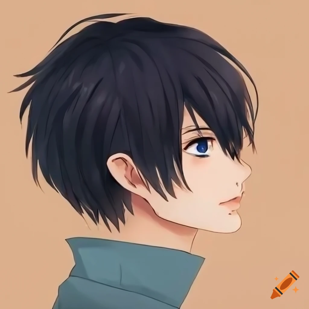 profile shot of an attractive anime man