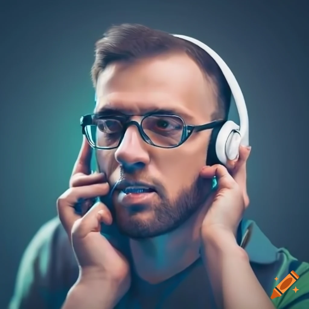 Man wearing a headset for communication