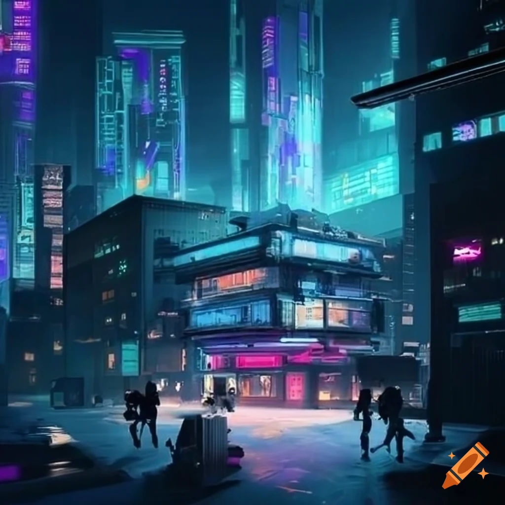 Futuristic Modern House In A Cyberpunk Setting On Craiyon