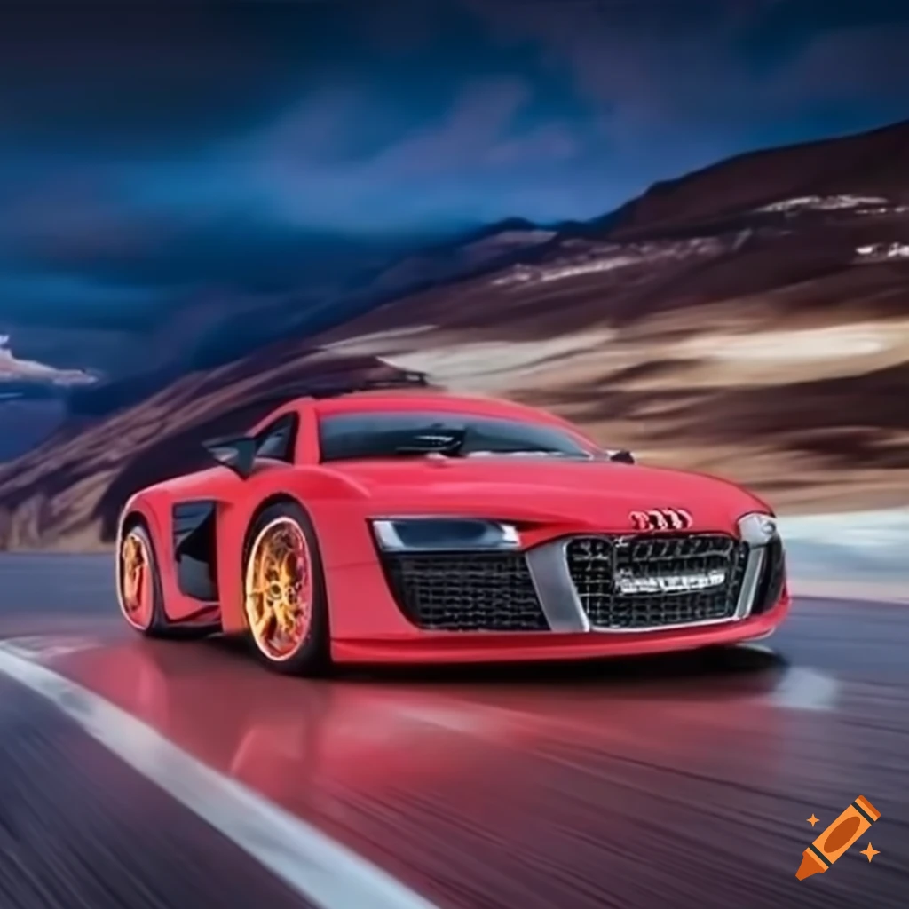 Luxury car like audi r8 resembling lightning mcqueen on Craiyon