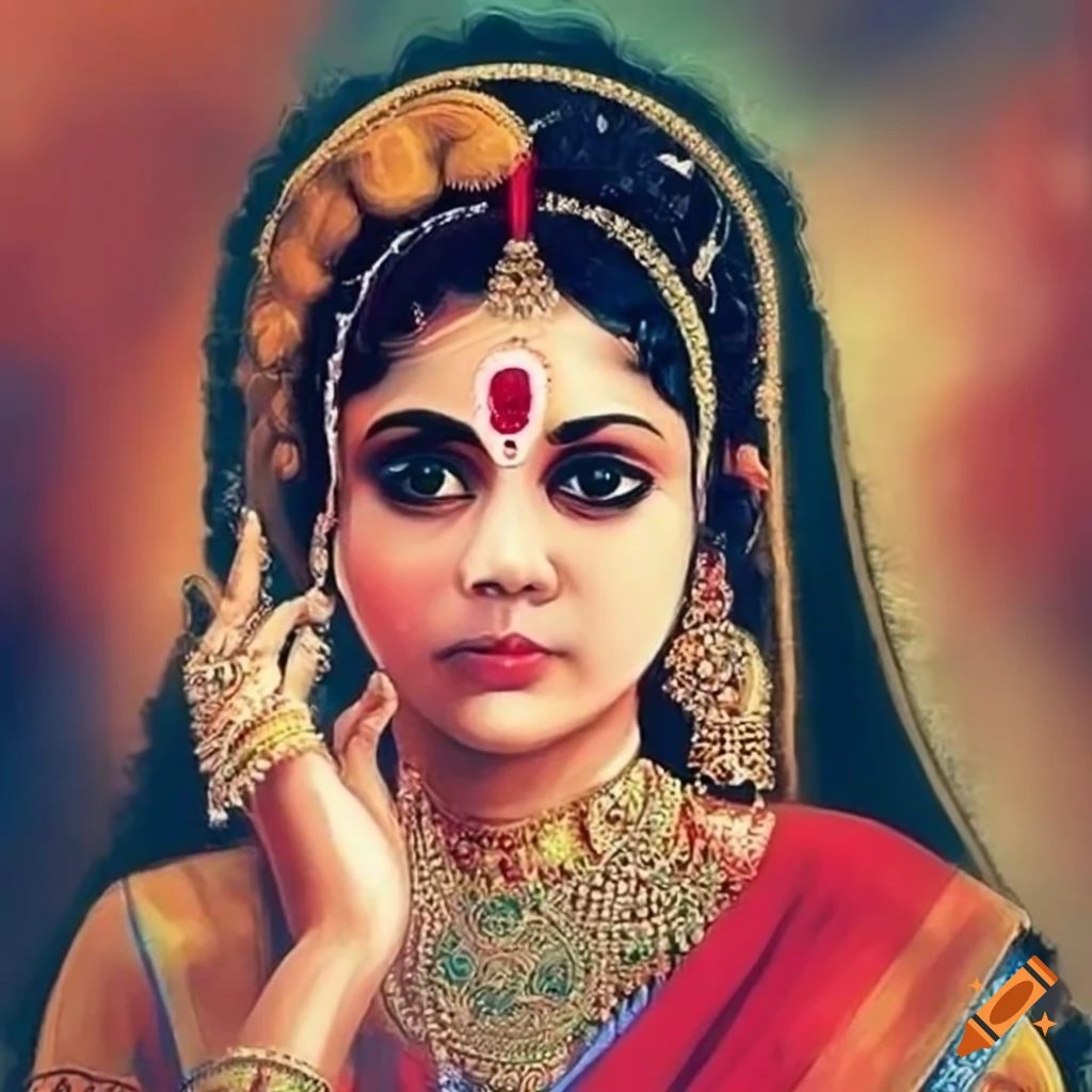 Image Of A Gopi In Traditional Clothing