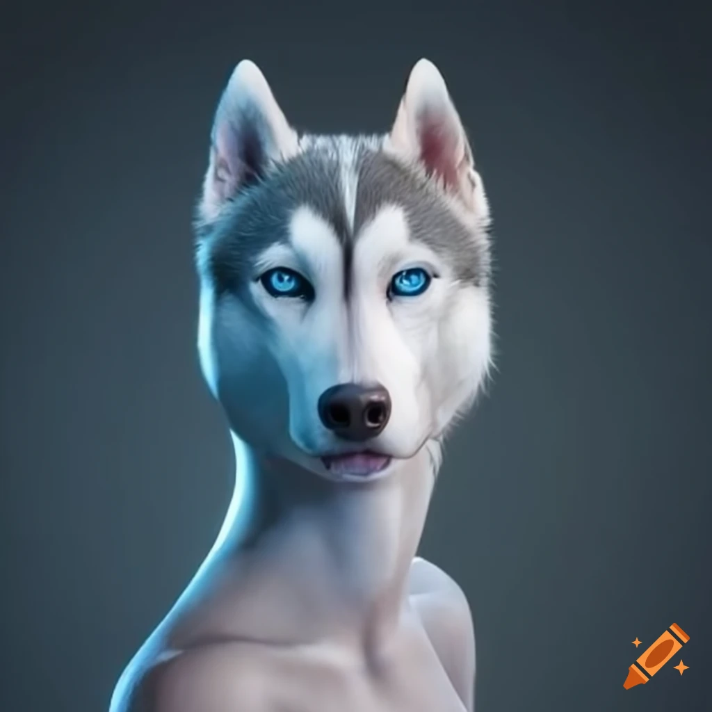 artwork of a humanoid husky female