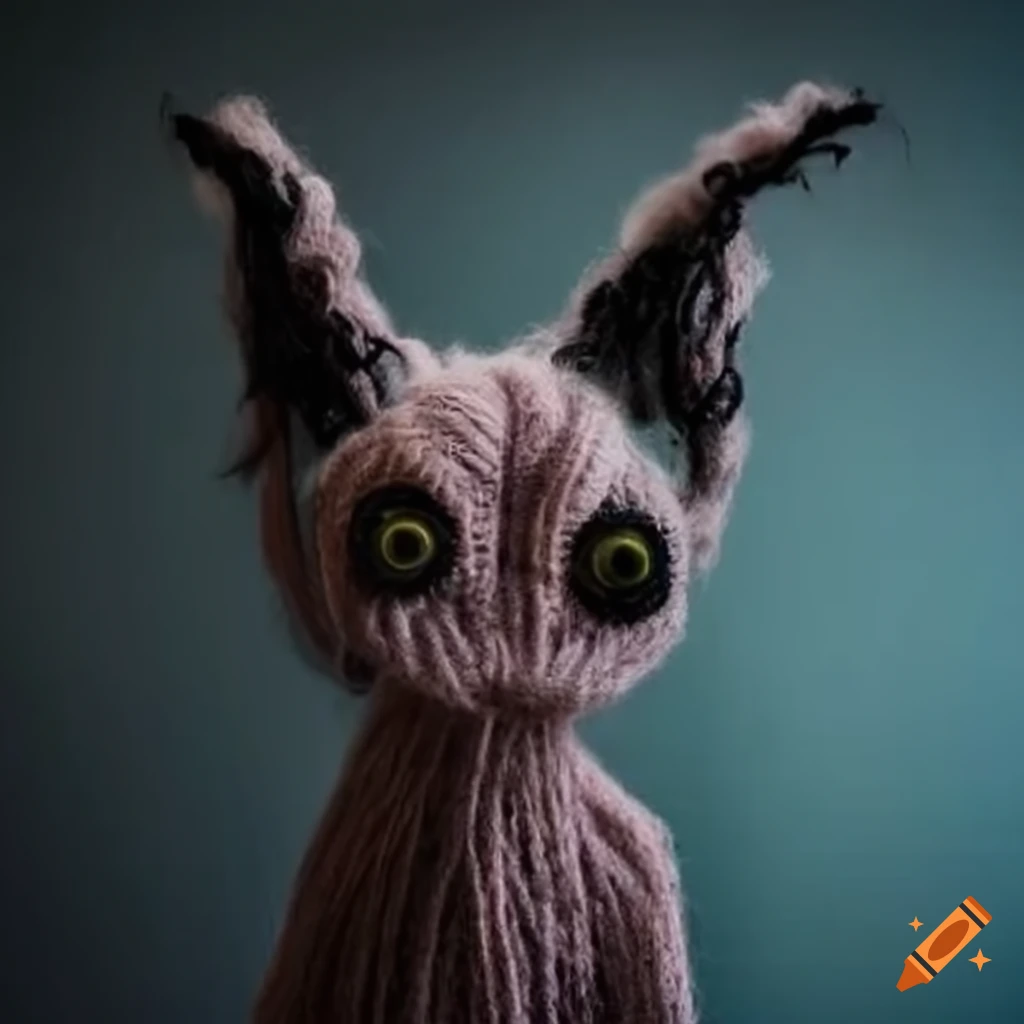 handmade creature made of wool and cotton