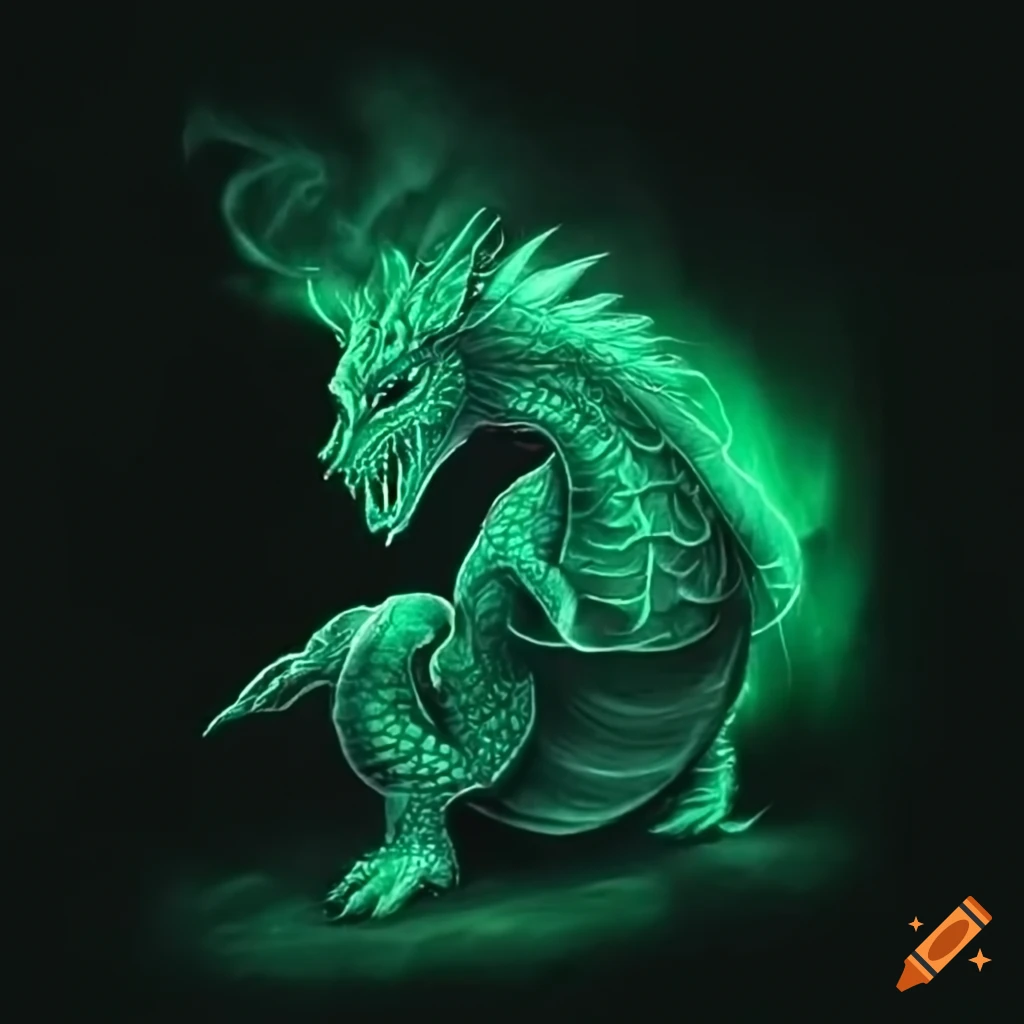 Green smoke dragon artwork