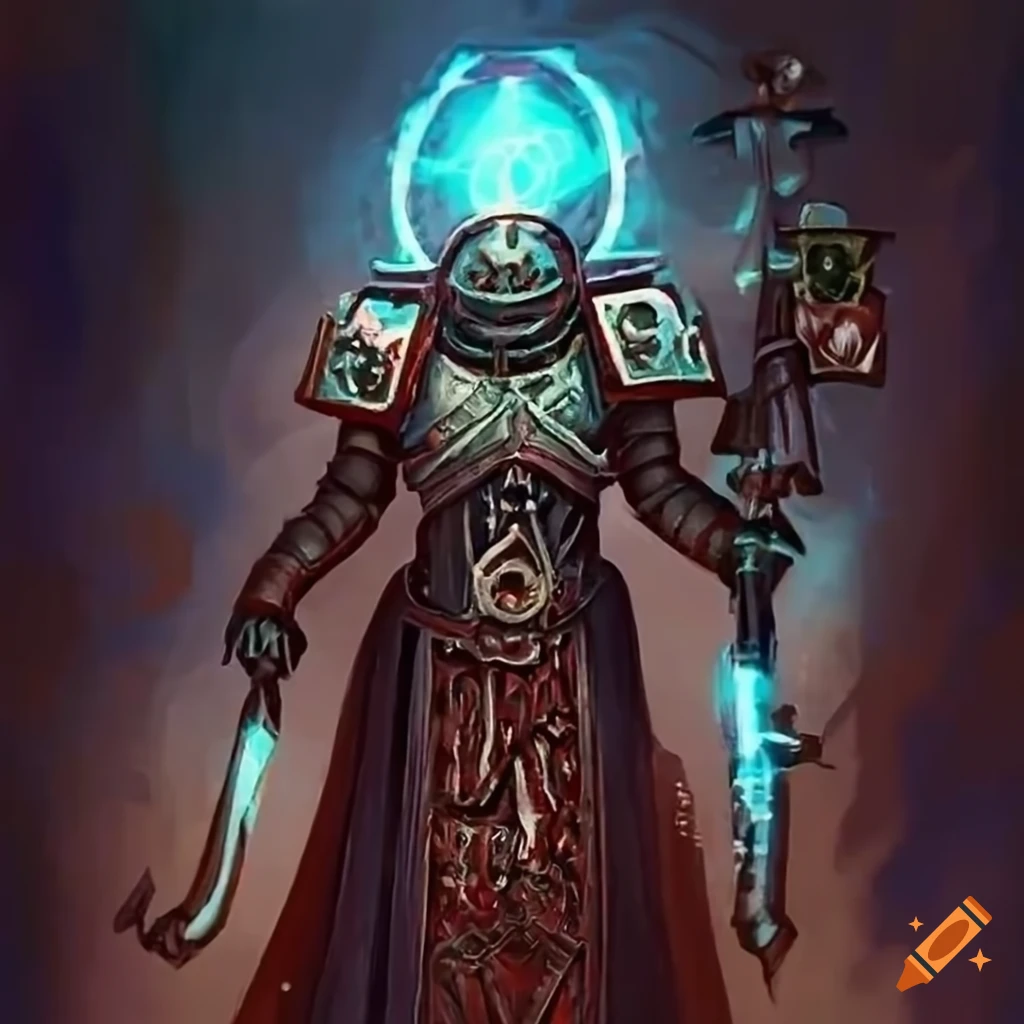 cybernetic enhanced Warhammer 40k tech priest