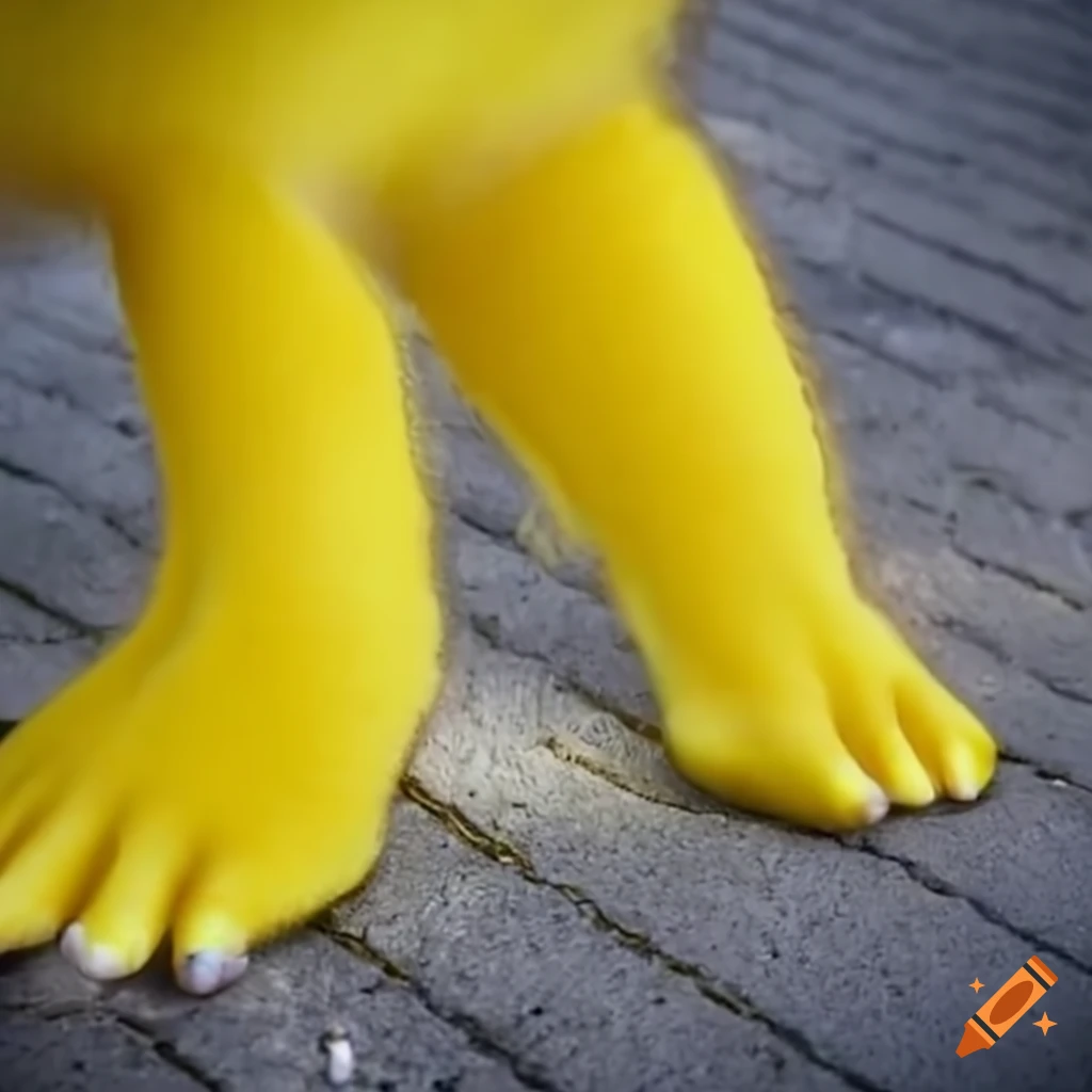 Close-up of pikachu's yellow feet on Craiyon