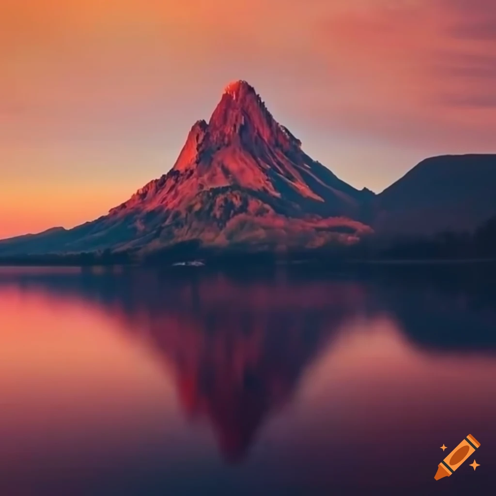 Mountain Reflected In A Lake On Craiyon