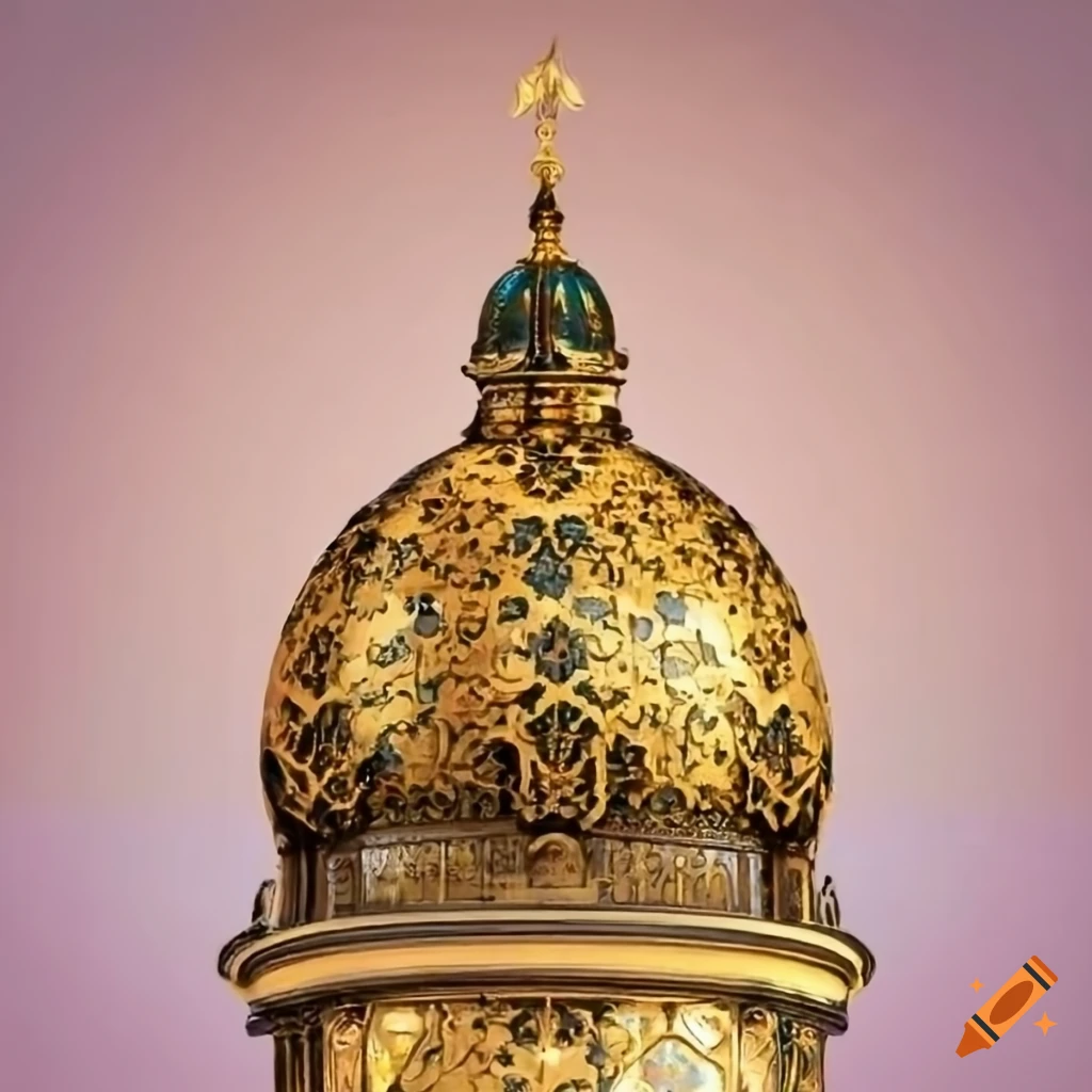 Islamic art gazebo with gold leaf ornaments