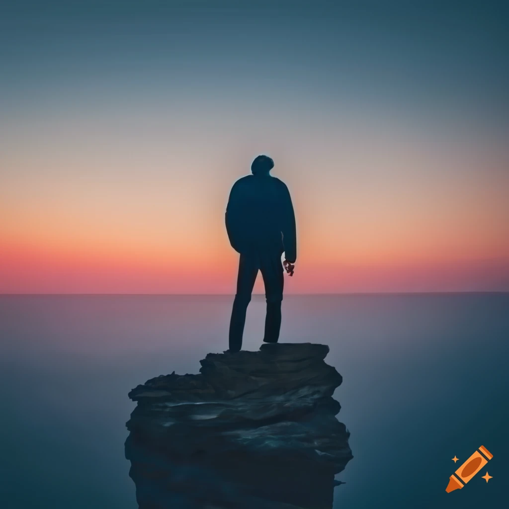 man standing on a cliff with a stunning background