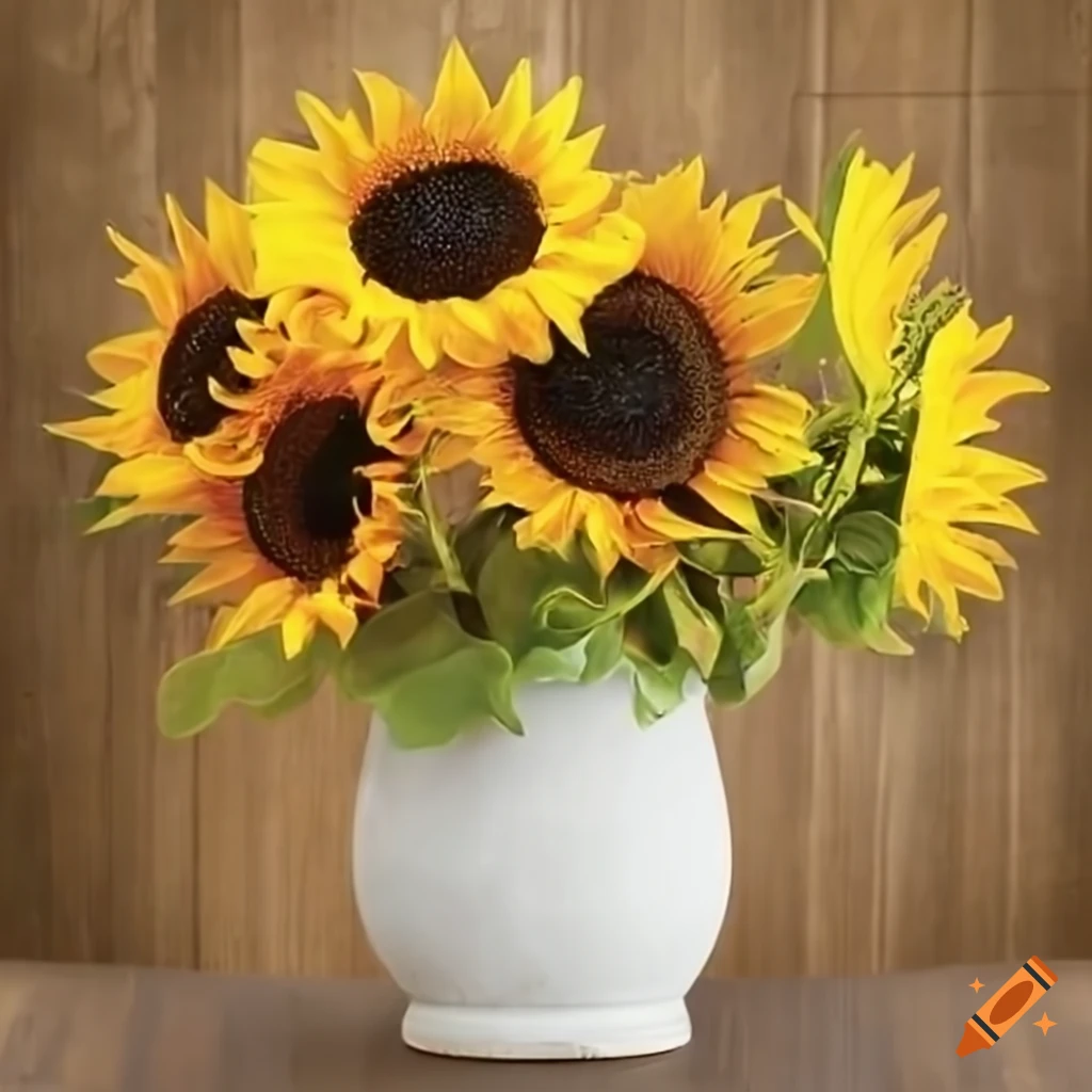 Sunflowers in a vase on Craiyon