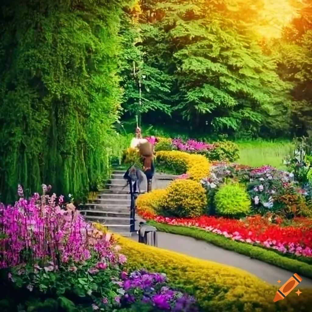 a vibrant garden filled with blooming flowers and plants