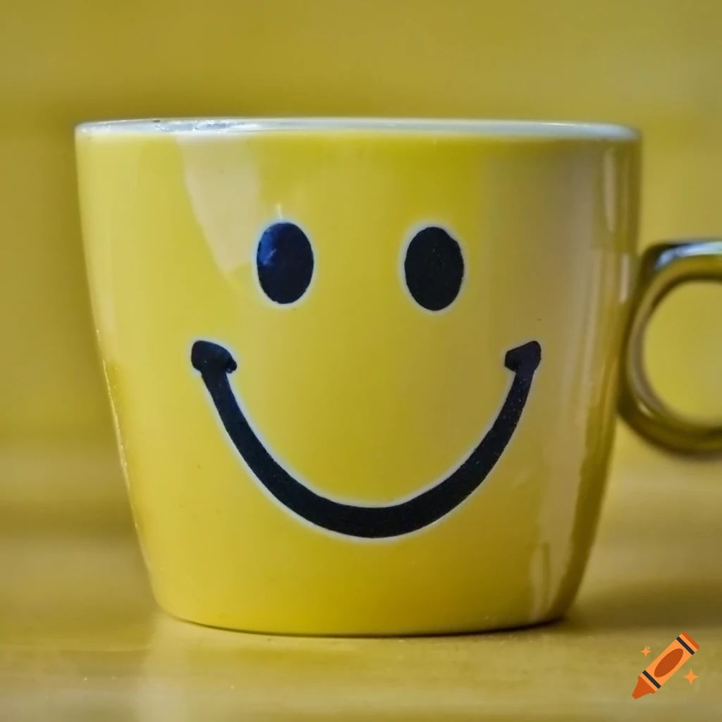 Happy Face Glass SMILEY FACE GLASS Can Be Happy Coffee Cup 