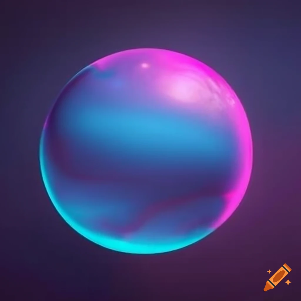 Translucent sphere with magical liquid and sparkles