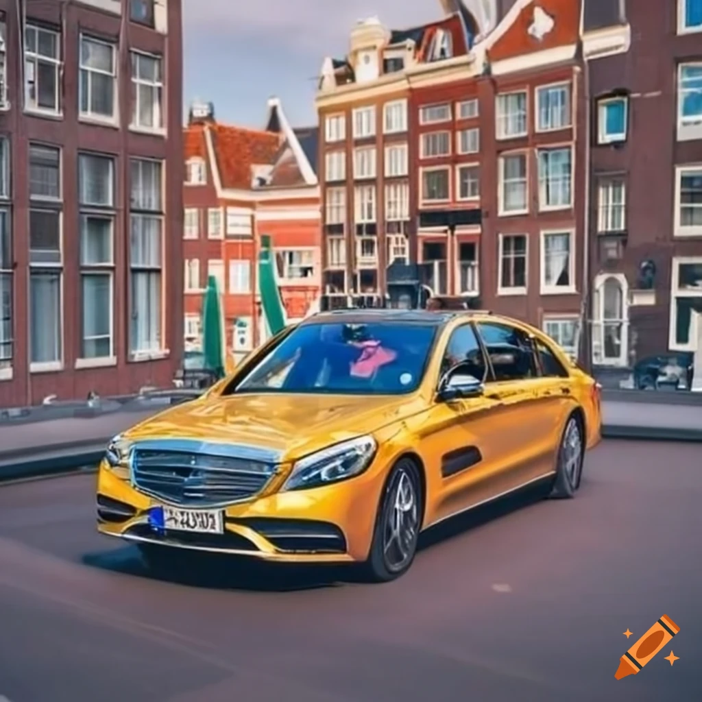 Mercedes s class driving in amsterdam on Craiyon