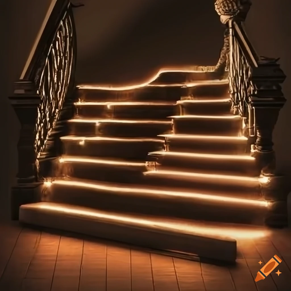 photorealistic stairs with lights