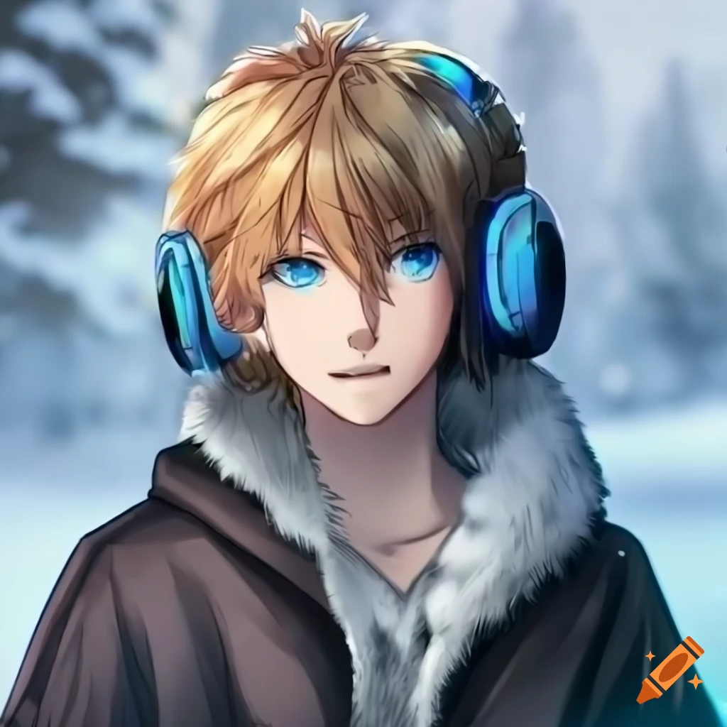 e-boy avatar with blue eyes and husky wolf features