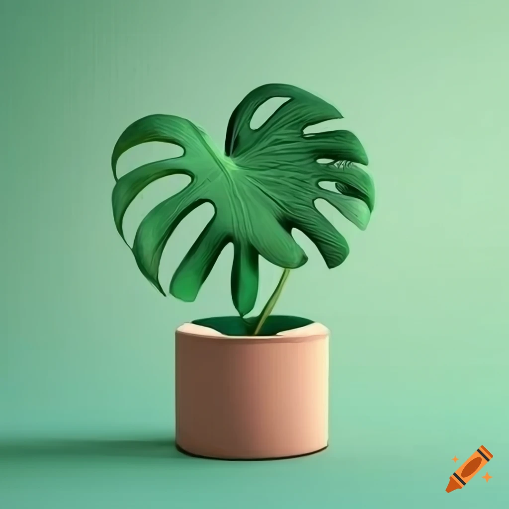 artistic illustration of a monstera plant