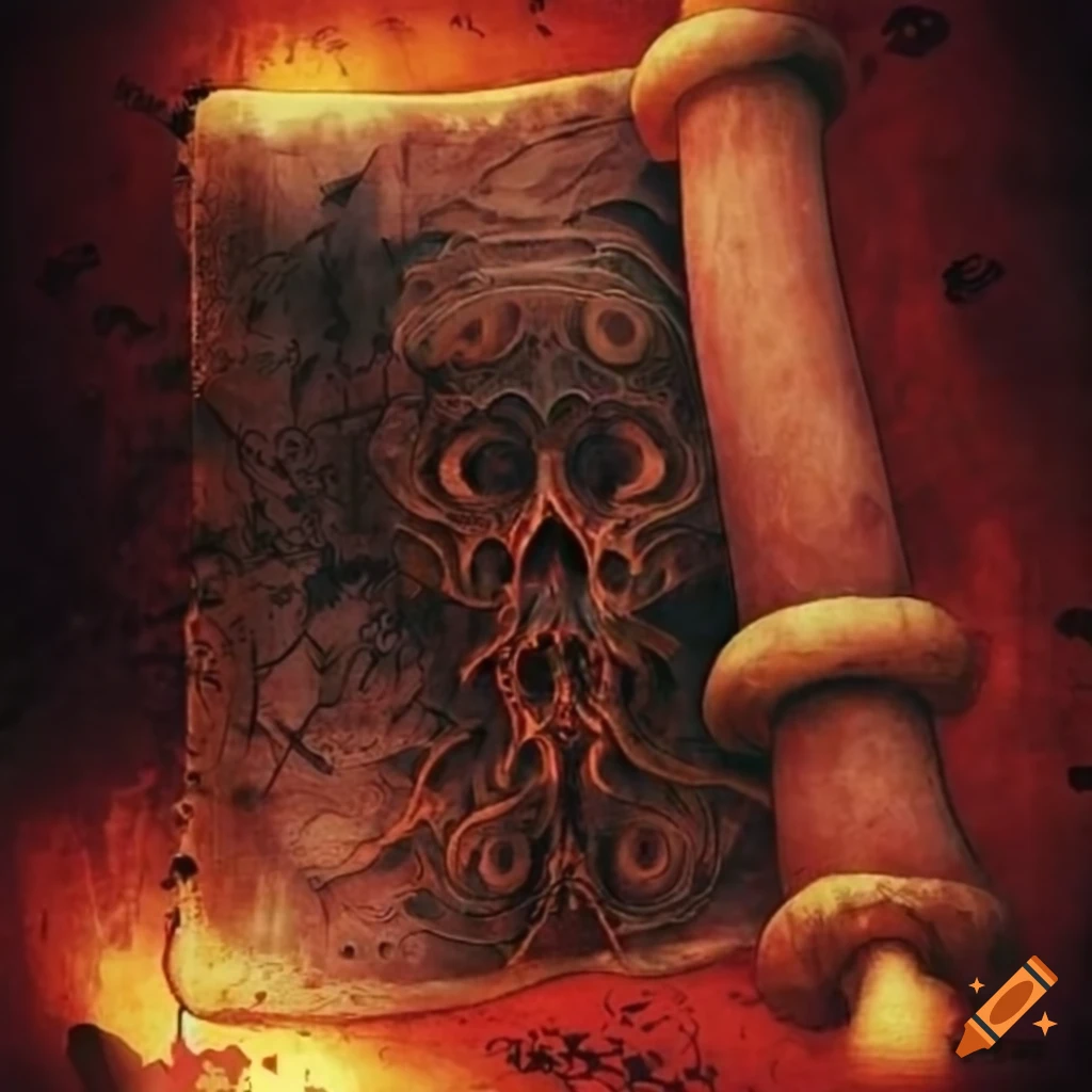 dark and chaotic ancient scroll invitation