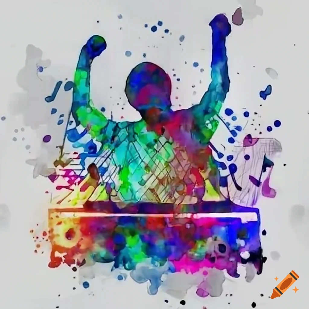 energetic DJ playing to a cheering crowd